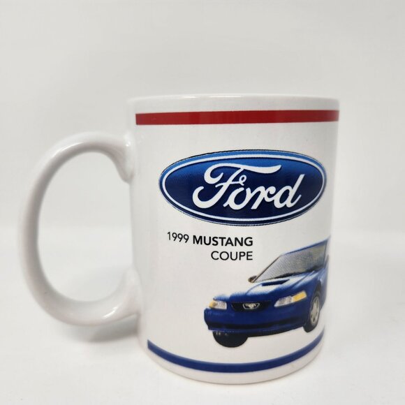 Ford 1999 Mustang Coupe Ceramic Coffee Mug White 11 Oz Official Licensed Product - Picture 2 of 8